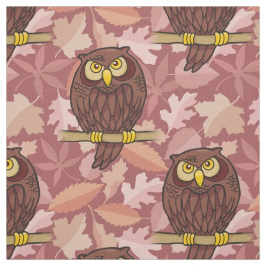 Uil Cartoon Pattern Stof (Swatch)