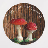 Uil, champignons, rood blad en varens labels (Design 1)