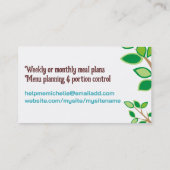 Uil chef houten lepel koken bakken visitekaartje (Achterkant)