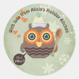 Uil Christmas bakken koekjes zelfgemaakte lekkerni Ronde Sticker