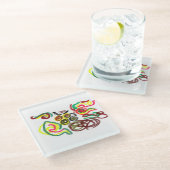 Uil cool love it glazen onderzetter (Schuin)