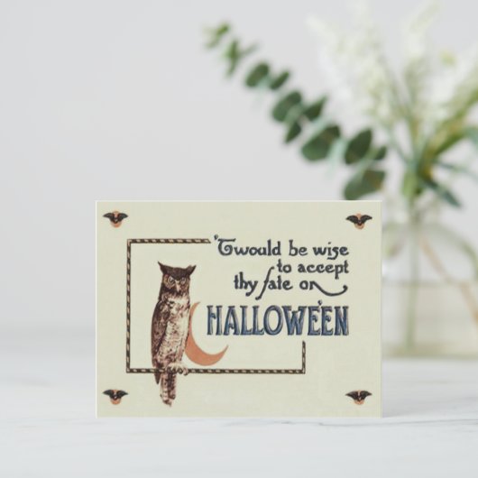 Uil Crescent Moon Briefkaart (Staand voorkant)