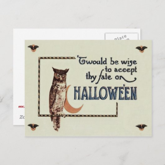 Uil Crescent Moon Briefkaart (Voorkant / Achterkant)