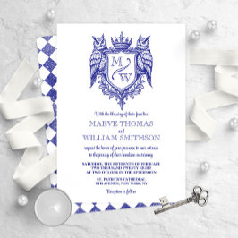 Uil Crest & Koninklijke Fantasie Huwelijksuitnodig