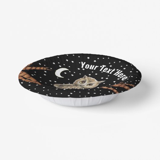  Uil Crystal Ketting Moon Stars Zwart Papieren Kommen (Gebogen)