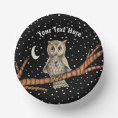  Uil Crystal Ketting Moon Stars Zwart Papieren Kommen (Voorkant)