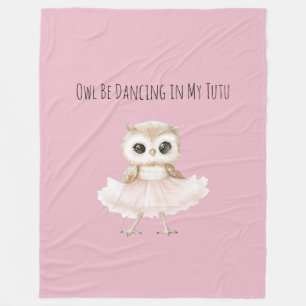 Uil Dansend Roze Tutu Ballerina Fleece Deken