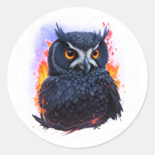 Uil, de nachtvogel ronde sticker
