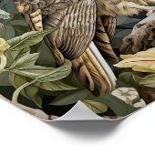 Uil decoratief schilderij poster (Hoek)