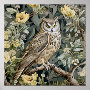 Uil decoratief schilderij poster
