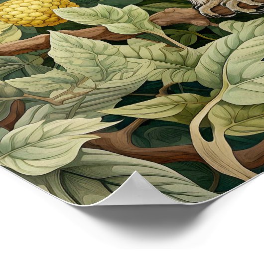 Uil decoratief schilderij poster (Hoek)