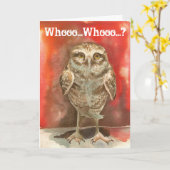 Uil 'Denken aan jou' Wenskaart Kaart (Gele Bloem)