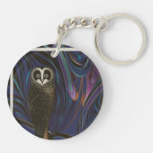 Uil Design Acryl Sleutelhanger Ronde Psychedelia (Achterkant)