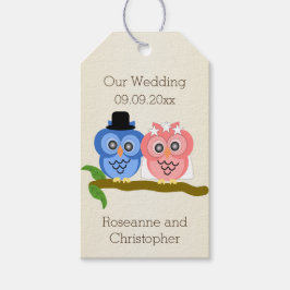 Uil Design Champagne gekleurde bruiloft dank u Cadeaulabel