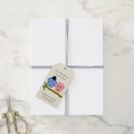 Uil Design Champagne gekleurde bruiloft dank u Cadeaulabel