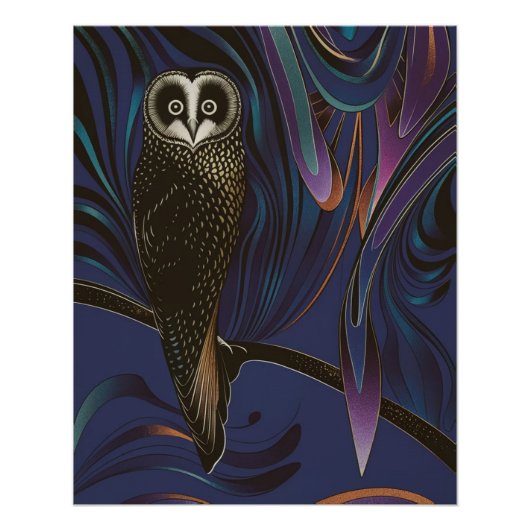 Uil Design Poster Wall Art Psychedelia (Voorkant)