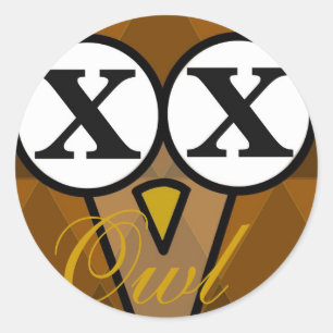 Uil diamant ronde stickers