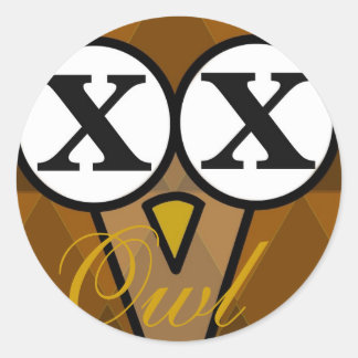 Uil diamant ronde stickers