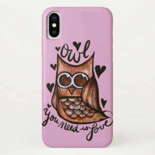 Uil die je nodig hebt is liefde uilen kunstwerk sc Case-Mate iPhone case