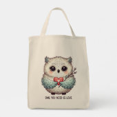 Uil die je nodig hebt is Love Grocery Bag Tote Bag (Achterkant)