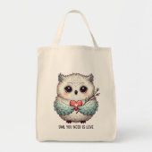 Uil die je nodig hebt is Love Grocery Bag Tote Bag (Voorkant)