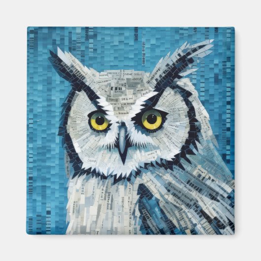 Uil Dier Vogel Art Decor Verf Mozaïek Magneet (Voorkant)