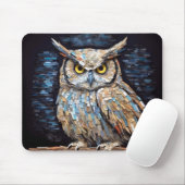 Uil Dier Vogel Art Decor Verf Mozaïek Muismat (Met muis)