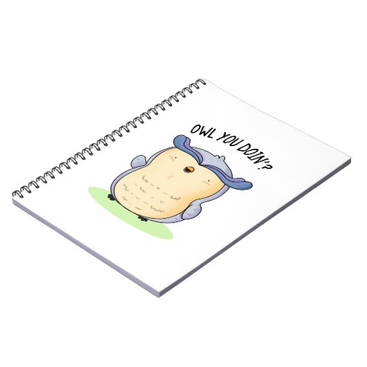 Uil Doe Je Grappige Vogel Woordspeling Notitieboek (Linkerzijde)