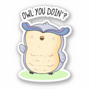 Uil doe je grappige vogelwoordspeling sticker