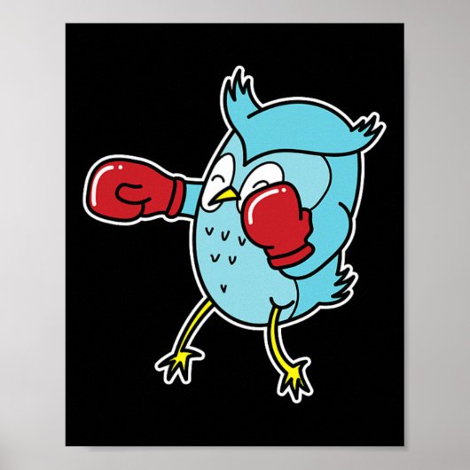 Uil doet aan boksen poster (Voorkant)