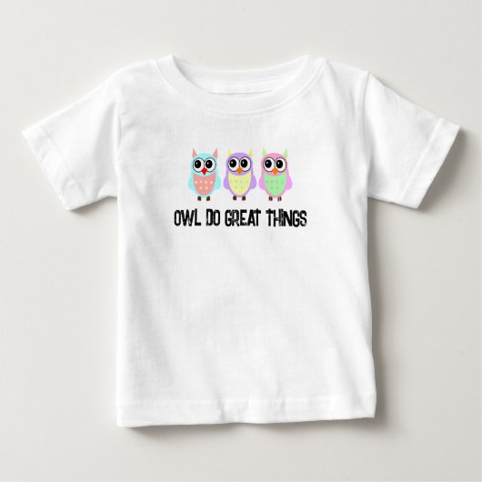 Uil Doet Grote Dingen Cute Pastel T-Shirt (Voorkant)