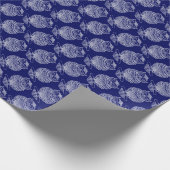 Uil (donkerblauw) - Inpakpapier (Hoek)