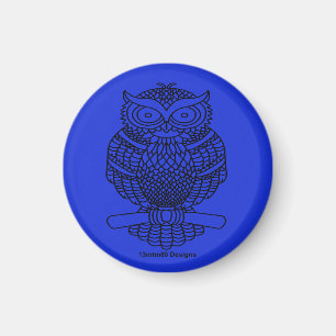 Uil (donkerblauw) - Magneet