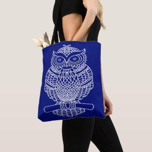 Uil (donkerblauw) - Tote Bag