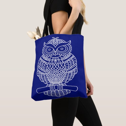 Uil (donkerblauw) - Tote Bag (Dichtbij)