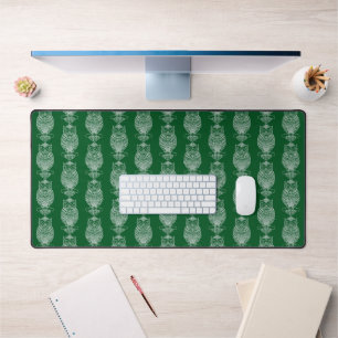 Uil (donkergroen) - Desk Mat