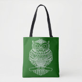 Uil (donkergroen) - Tote Bag (Voorkant)