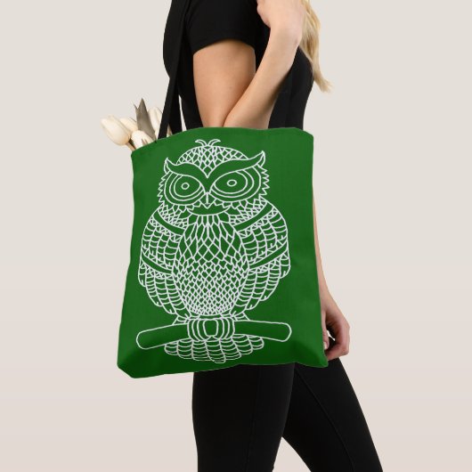 Uil (donkergroen) - Tote Bag (Dichtbij)