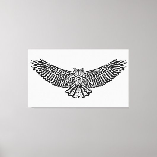 Uil Doodle 6 Canvas Afdruk (Voorkant)