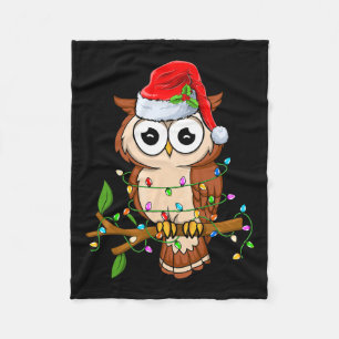 Uil Dragen Santa Hoed Xmas - Vogels Uil Lover Chri Fleece Deken