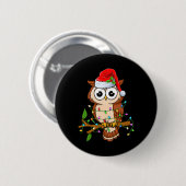 Uil Dragen Santa Hoed Xmas - Vogels Uil Lover Chri Ronde Button 5,7 Cm (Voorkant /achterkant)