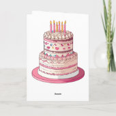 Uil dragen verjaardag pet staan achter cake kaart (Achterkant)