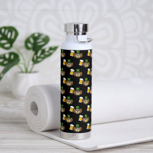 Uil Drink Beer St Patrick's Day Pattern Waterfles