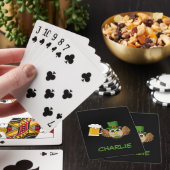 Uil Drink Beer St Patrick's Day | personaliseren Pokerkaarten (Insitu)
