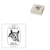Uil, Eenvoudig Ex Libris Boek Rubberstempel (Gestempeld)