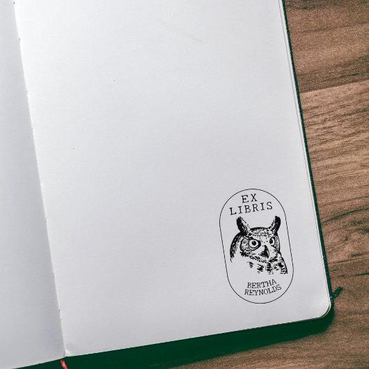Uil, Eenvoudig Ex Libris Boek Rubberstempel