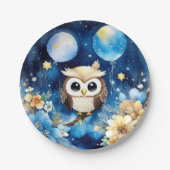 Uil Eerste Verjaardag Papier Borden Papieren Bordje (Voorkant)