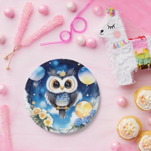 Uil Eerste Verjaardag Papier Borden Papieren Bordje (Feest)
