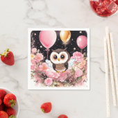 Uil eerste verjaardag servetten (Insitu)