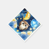 Uil eerste verjaardag servetten (Hoek)